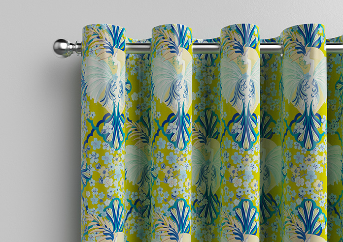 Faded Glamour, China Blue Chartreuse - Made To Measure Curtains - Image 12